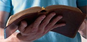 hand holding bible